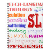 Sprache-Sprachpathologe-bunter Spaß-Schriftart Notizblock (Vorderseite)