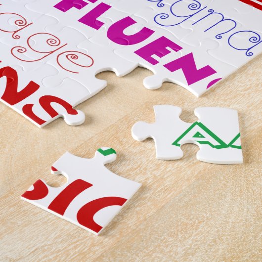 Sprache-Sprachpathologe-bunter Spaß-Schriftart Puzzle (Seite)