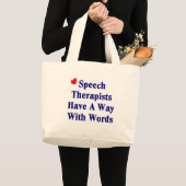 Sprache-Therapeut-Taschen-Tasche Jumbo Stoffbeutel (Vorderseite (Produkt))