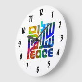 Sprache von Frieden-Hebräischem, von arabischem Große Wanduhr (Winkel)