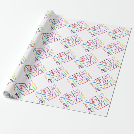 Sprachen - Dankeschön zum Papier Geschenkpapier (Ungerollt)