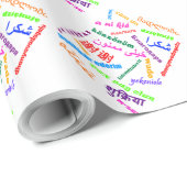 Sprachen - Dankeschön zum Papier Geschenkpapier (Rolleneckpunkt)