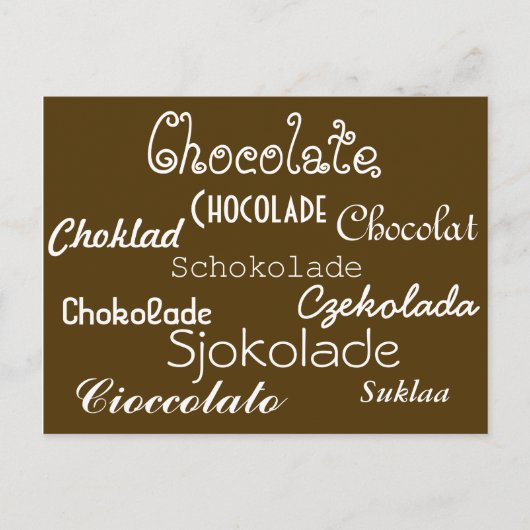 Sprachen der Schokolade Postkarte (Vorderseite)