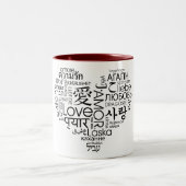 Sprachen des Liebe-Herzens Zweifarbige Tasse (Mittel)