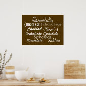 Sprachen des Schokoladenposters 28" x 20", (Matte) Poster (Küche)