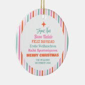 Sprachen Frohe Weihnachten Keramik Ornament (Rechts)