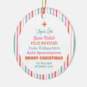 Sprachen Frohe Weihnachten Keramik Ornament (Links)