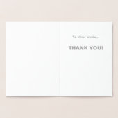 Sprachen Mehrsprachiger Dank Silver Folienkarte (Innenseite)