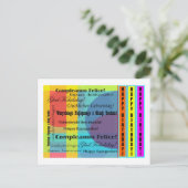 Sprachen zum Geburtstag Postkarte (Stehend Vorderseite)