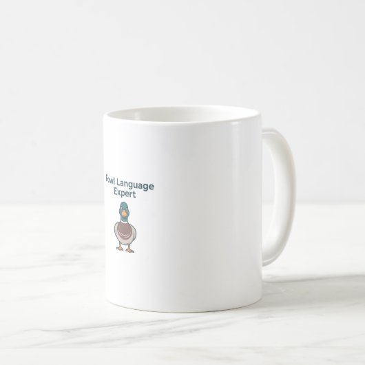 Sprachexperte von Fowl - Funny Angry Duck Design Kaffeetasse (VorderseiteRechts)