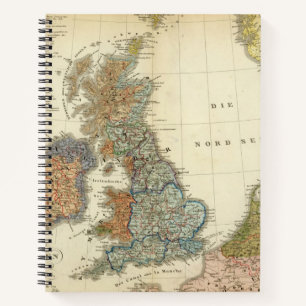 Sprachkarte der Britischen Inseln Notizblock