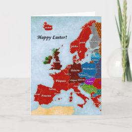 Sprachkarte Europas: Ostergrusskarte Feiertagskarte