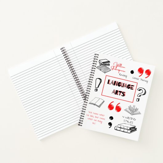 Sprachkunst Fachgebiet: Ruled Notebook Notizblock (Innenseite)
