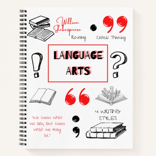 Sprachkunst Fachgebiet: Ruled Notebook Notizblock (Vorderseite)