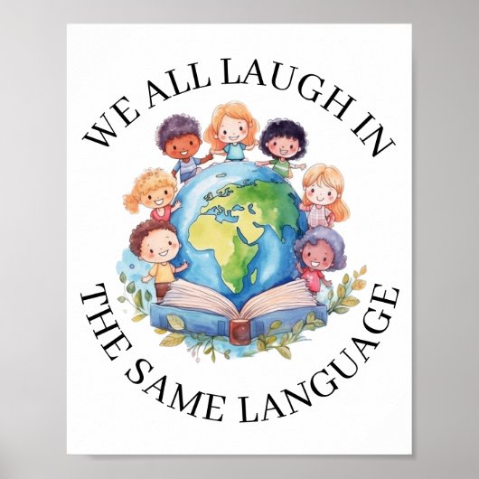 Sprachlehrer Bilingual Children Poster (Vorne)