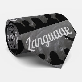 Sprachlehrer Blackboard Chalk Necktie Krawatte