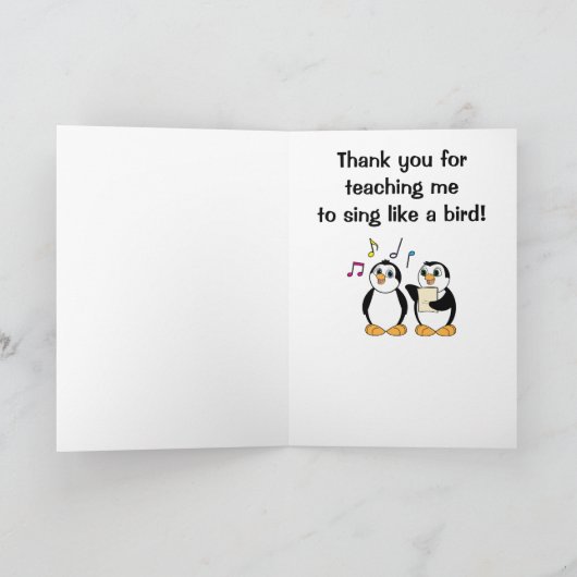 Sprachlehrer Danke, dass Sie eine Karte mit Pingui (Innenseite)