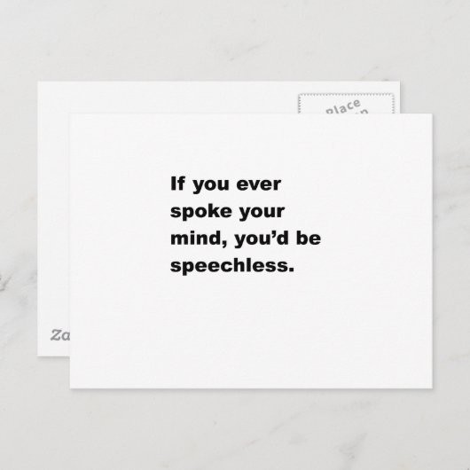 sprachlos postkarte (Vorne/Hinten)