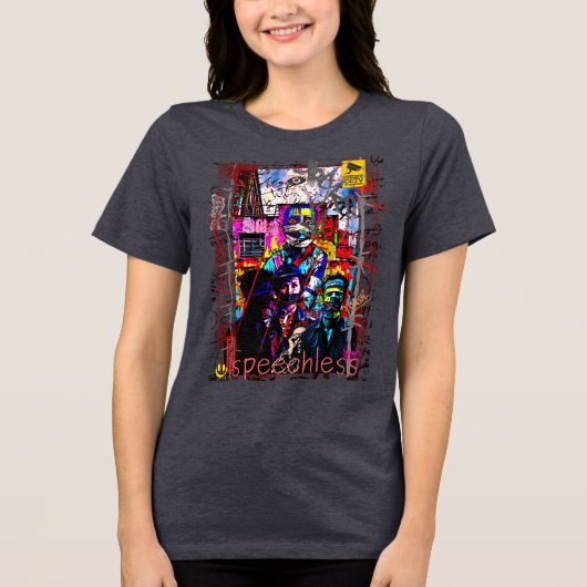 sprachlos Tri-Blend shirt (Vorderseite)