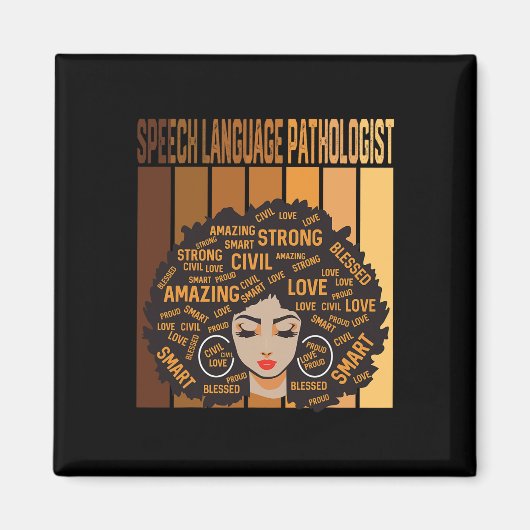 Sprachpathologe Afro African Black Magnet (Vorne)
