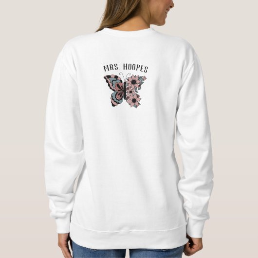 Sprachpathologe Butterfly Personalisiert Sweatshirt (Rückseite)