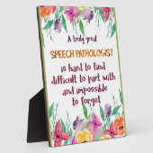 Sprachpathologe gibt Sprachtherapeutin Fotoplatte (Seite)