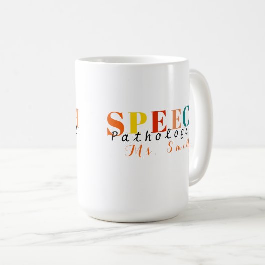 Sprachpathologe Multicolor Sprachlehrer Kaffeetasse (VorderseiteRechts)