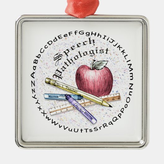 Sprachpathologe Premium Square Ornament (Vorne)