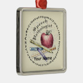 Sprachpathologe Premium Square Ornament Aus Metall (Rechts)