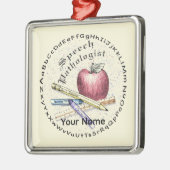 Sprachpathologe Premium Square Ornament Aus Metall (Links)