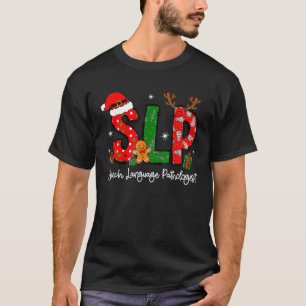 Sprachpathologe Reindeer Weihnachtsmannmütze SLP T-Shirt
