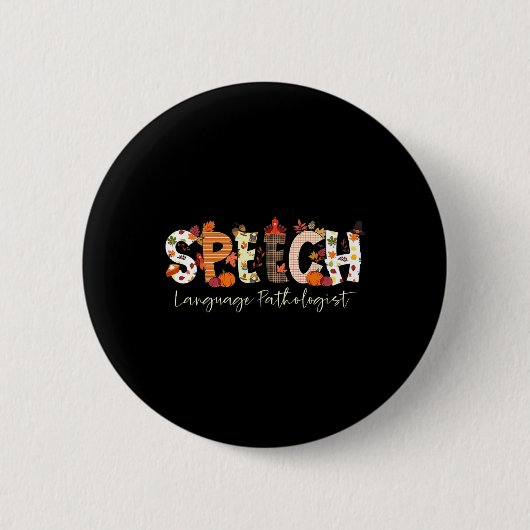 Sprachpathologe Slp Pumpkin Fall Danke Button (Vorderseite)