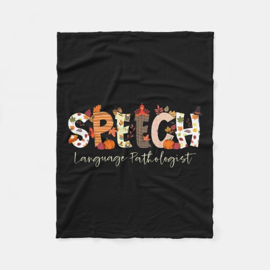 Sprachpathologe Slp Pumpkin Fall Danke Fleecedecke (Vorderseite)