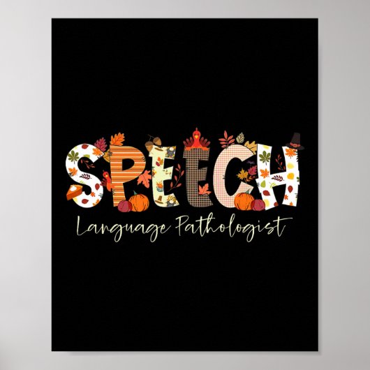 Sprachpathologe Slp Pumpkin Fall Danke Poster (Vorne)
