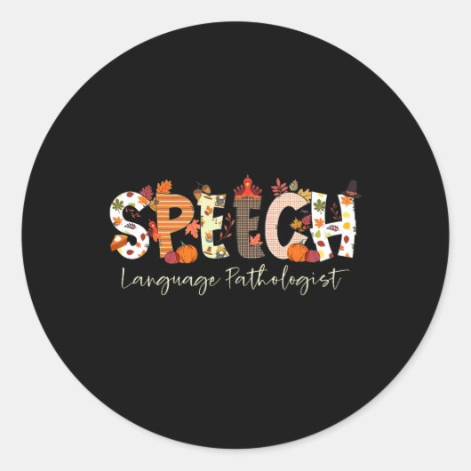 Sprachpathologe Slp Pumpkin Fall Danke Runder Aufkleber (Vorderseite)