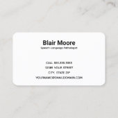Sprachpathologe SLP Visitenkarte (Rückseite)