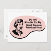 Sprachpathologe Stimme Postkarte (Vorne/Hinten)