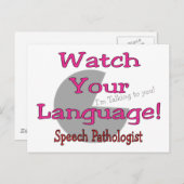 Sprachpathologe "Watch Your Language" Postkarte (Vorne/Hinten)