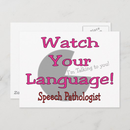 Sprachpathologe "Watch Your Language" Postkarte (Vorne/Hinten)