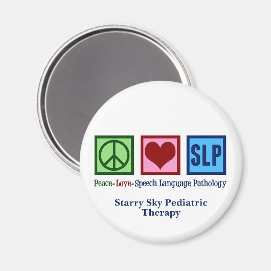 Sprachpathologie Custom Peace Liebe SLP Magnet (Vorderseite/Rückseite)