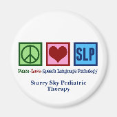 Sprachpathologie Custom Peace Liebe SLP Magnet (Vorne)
