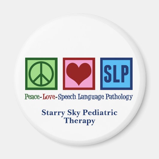 Sprachpathologie Custom Peace Liebe SLP Magnet (Vorne)