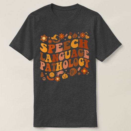 Sprachpathologie Retro Halloween Rede T T-Shirt (Design vorne)