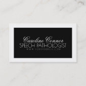Sprachpathologin Black & White Bold Design Card Visitenkarte (Vorderseite)