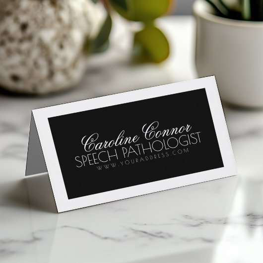 Sprachpathologin Black & White Bold Design Card Visitenkarte