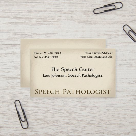 Sprachpathologin Therapist Business Card Visitenkarte (Vorderseite/Rückseite Beispiel)