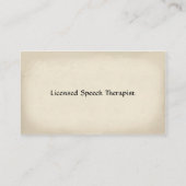 Sprachpathologin Therapist Business Card Visitenkarte (Rückseite)
