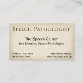 Sprachpathologin Therapist Business Card Visitenkarte (Vorderseite)