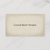 Sprachpathologin Therapist Business Card Visitenkarte (Rückseite)