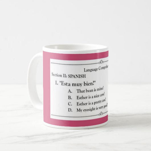 Sprachsammlung - Spanisch 1 Kaffeetasse (Vorderseite Links)